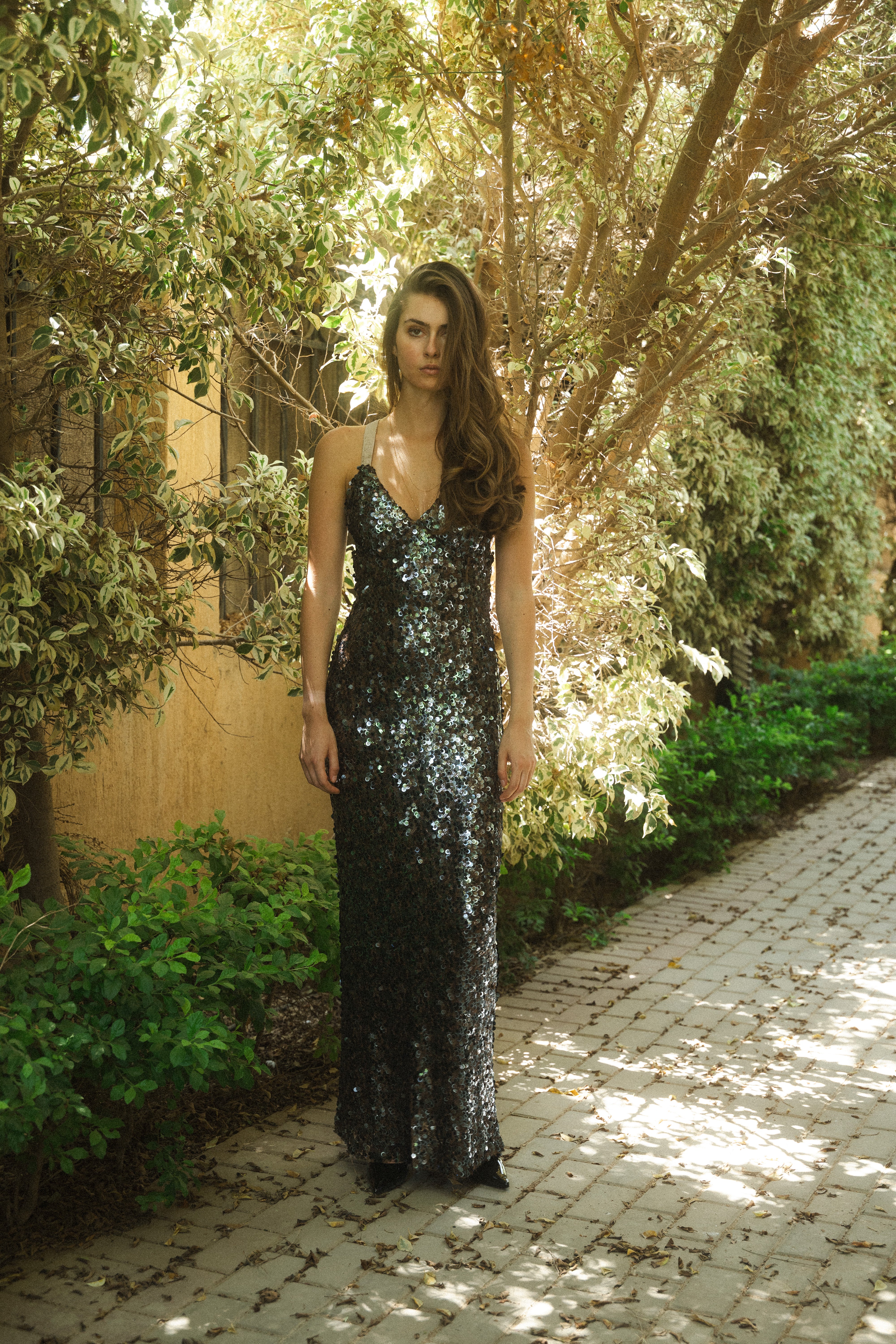 The Elevated Sequins Dress in Brown