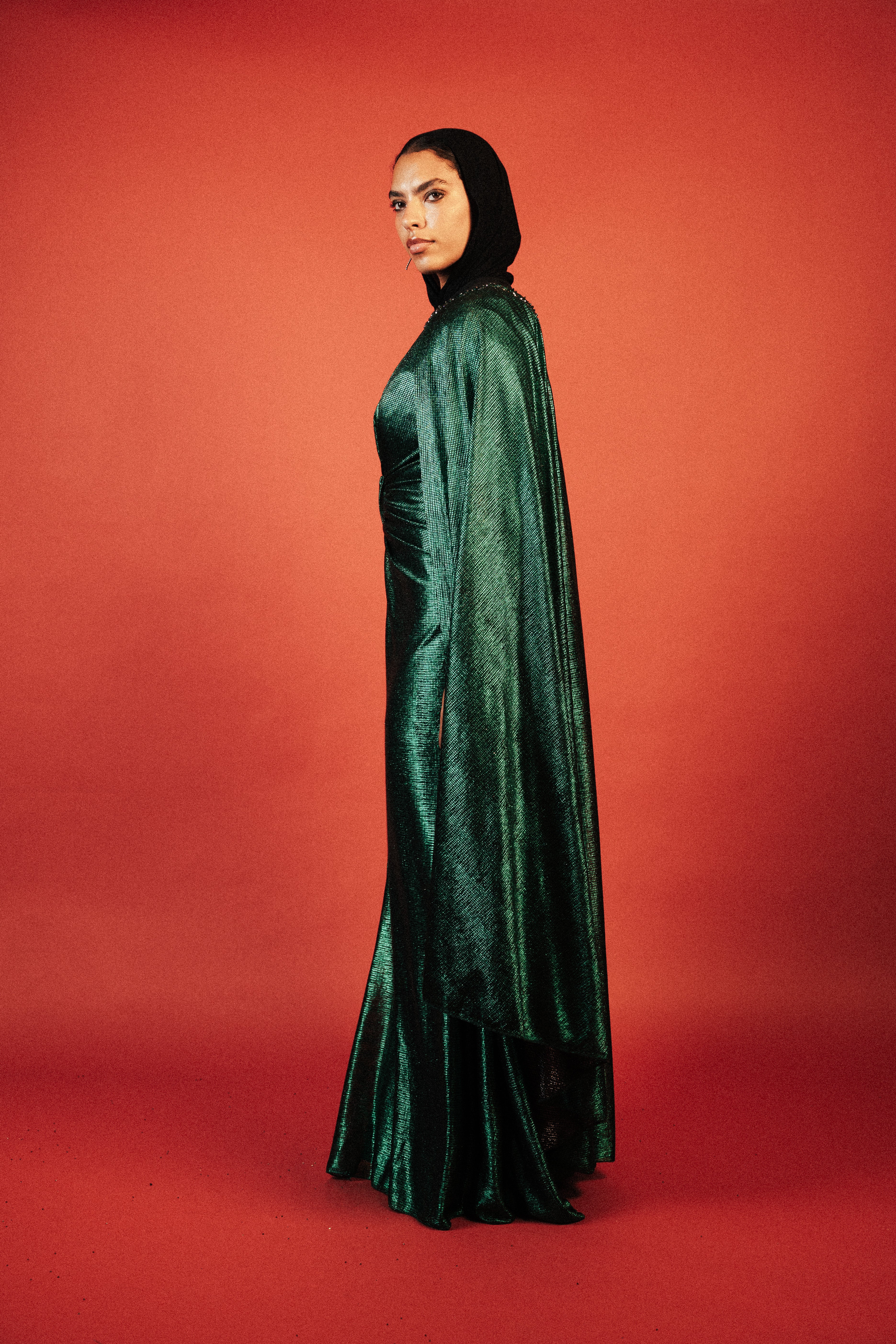 Long Dress With Slit in Green