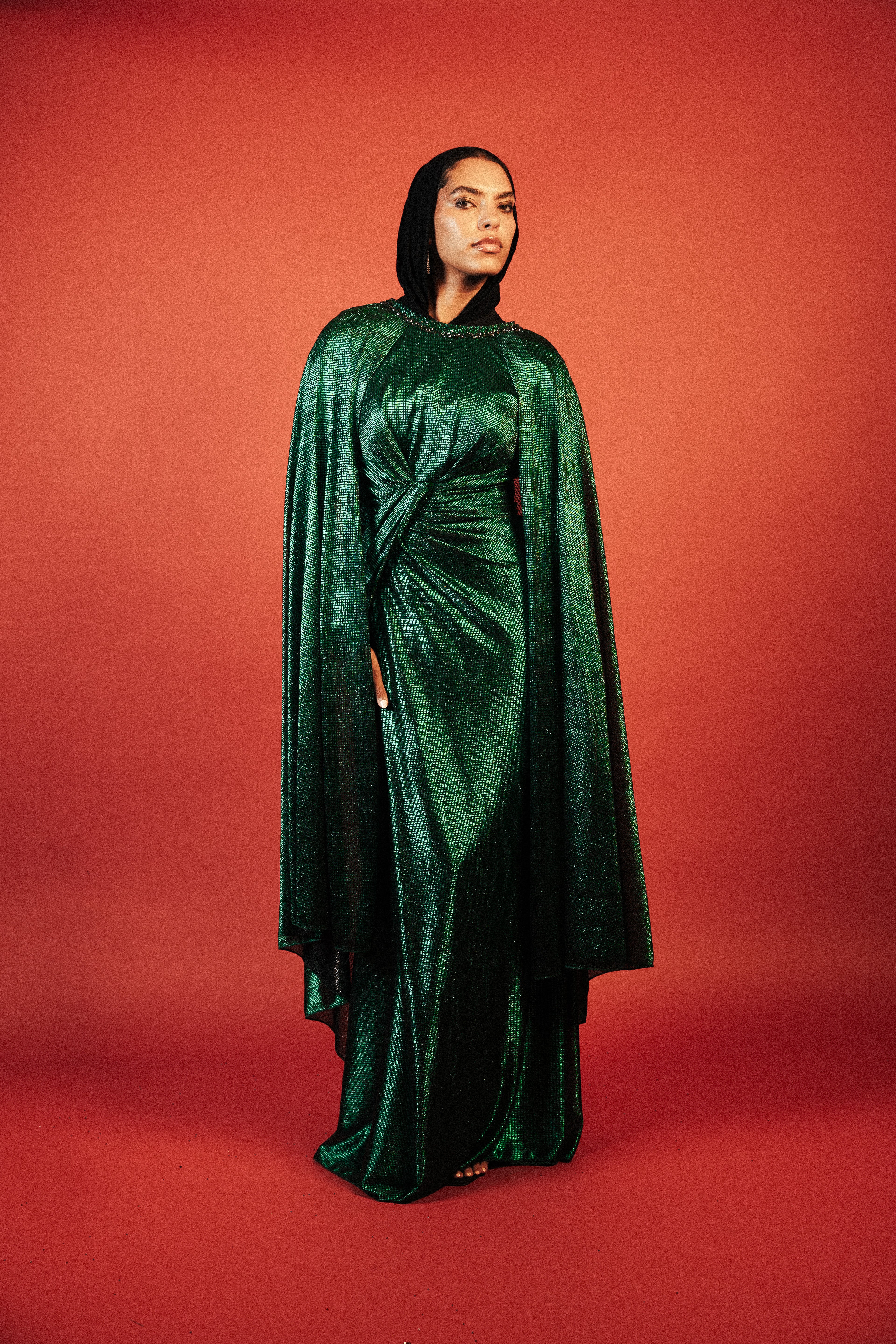Long Dress With Slit in Green