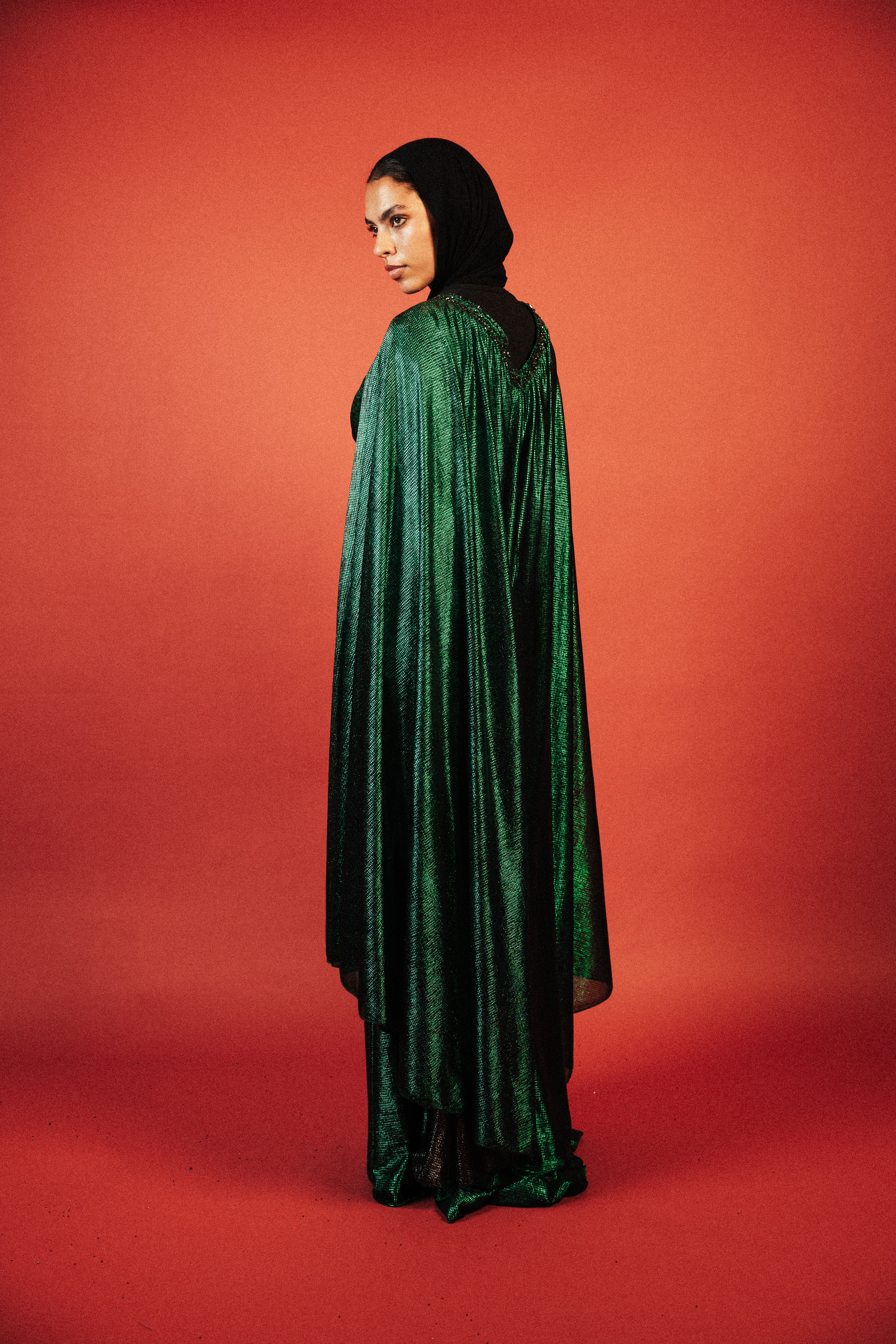 Long Dress With Slit in Green