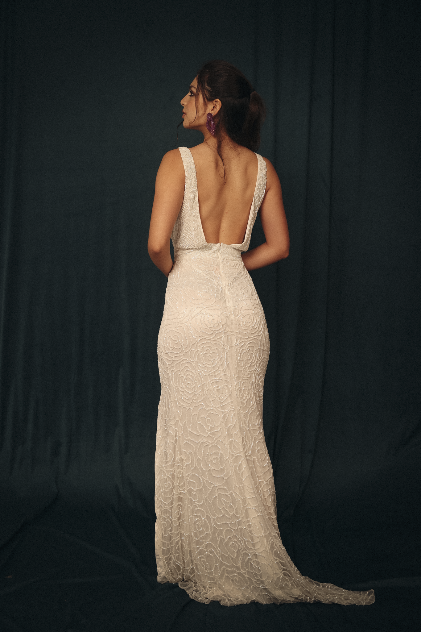 Floral Embroidery Dress in White