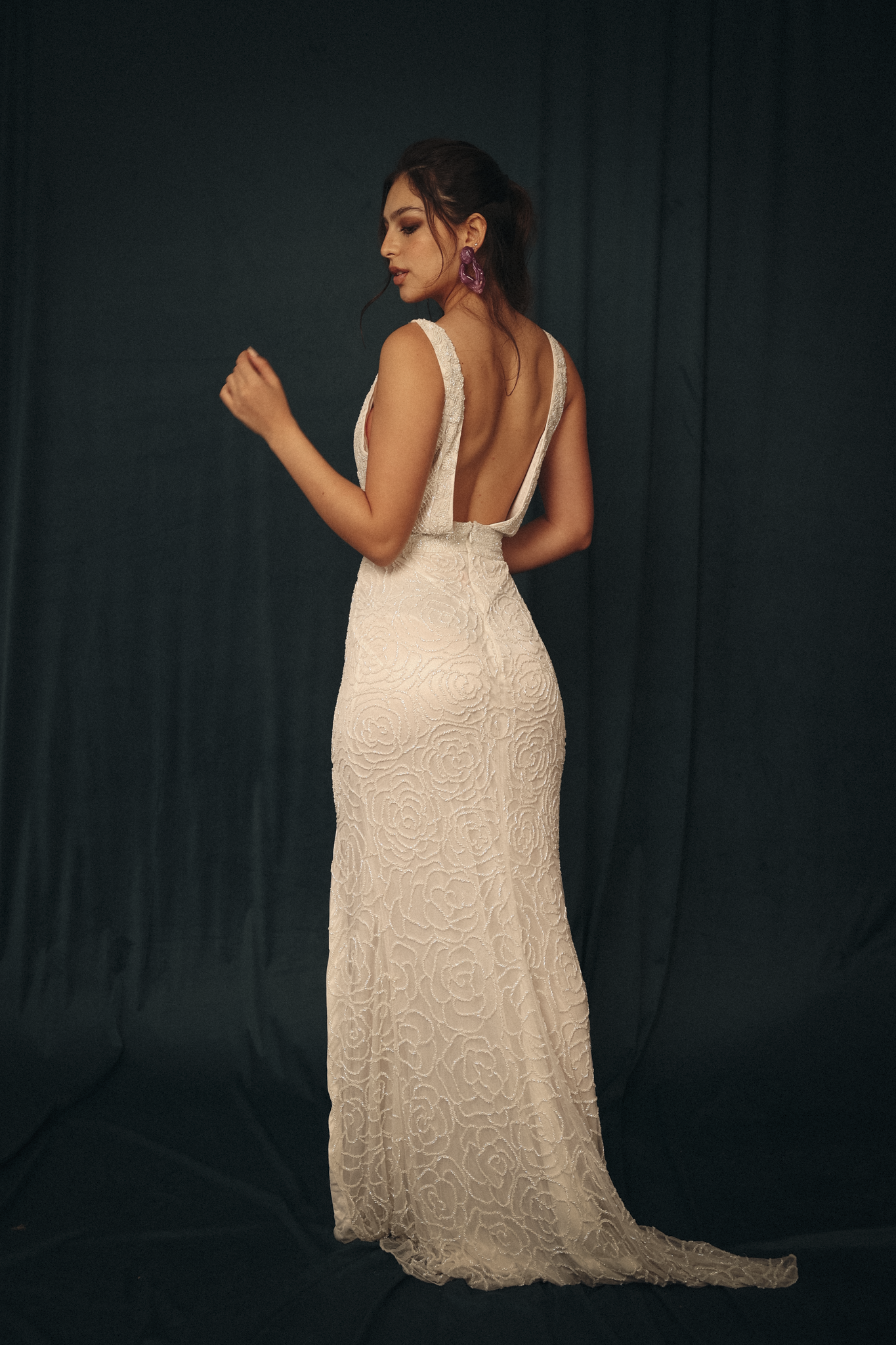 Floral Embroidery Dress in White