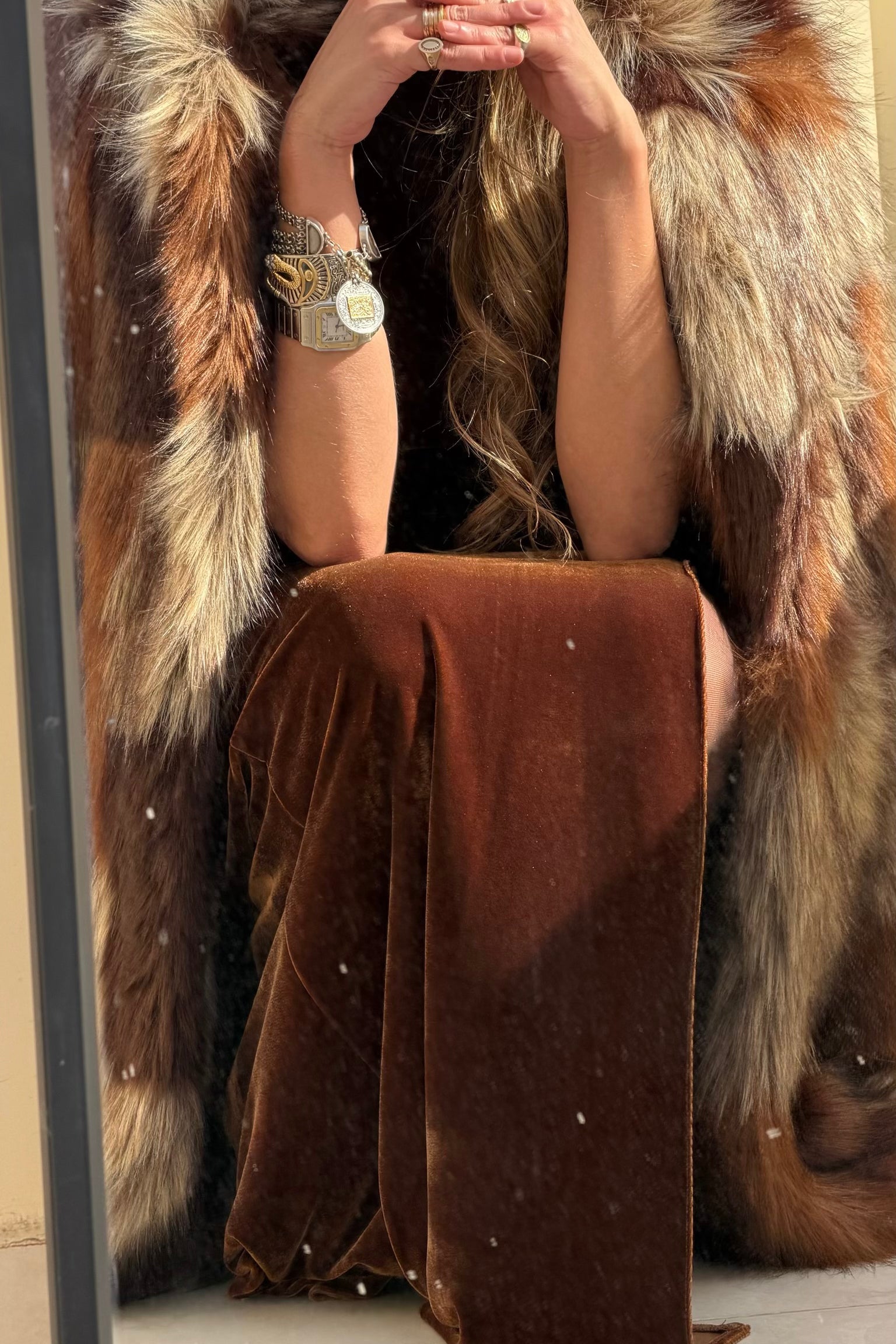 The Velvet IT dress in golden honey