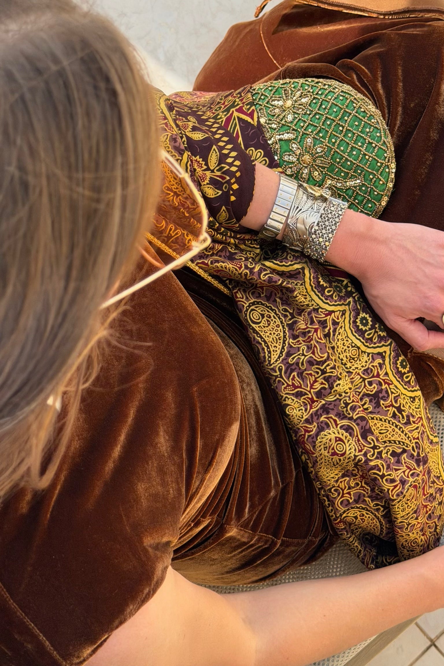 The Velvet IT dress in golden honey