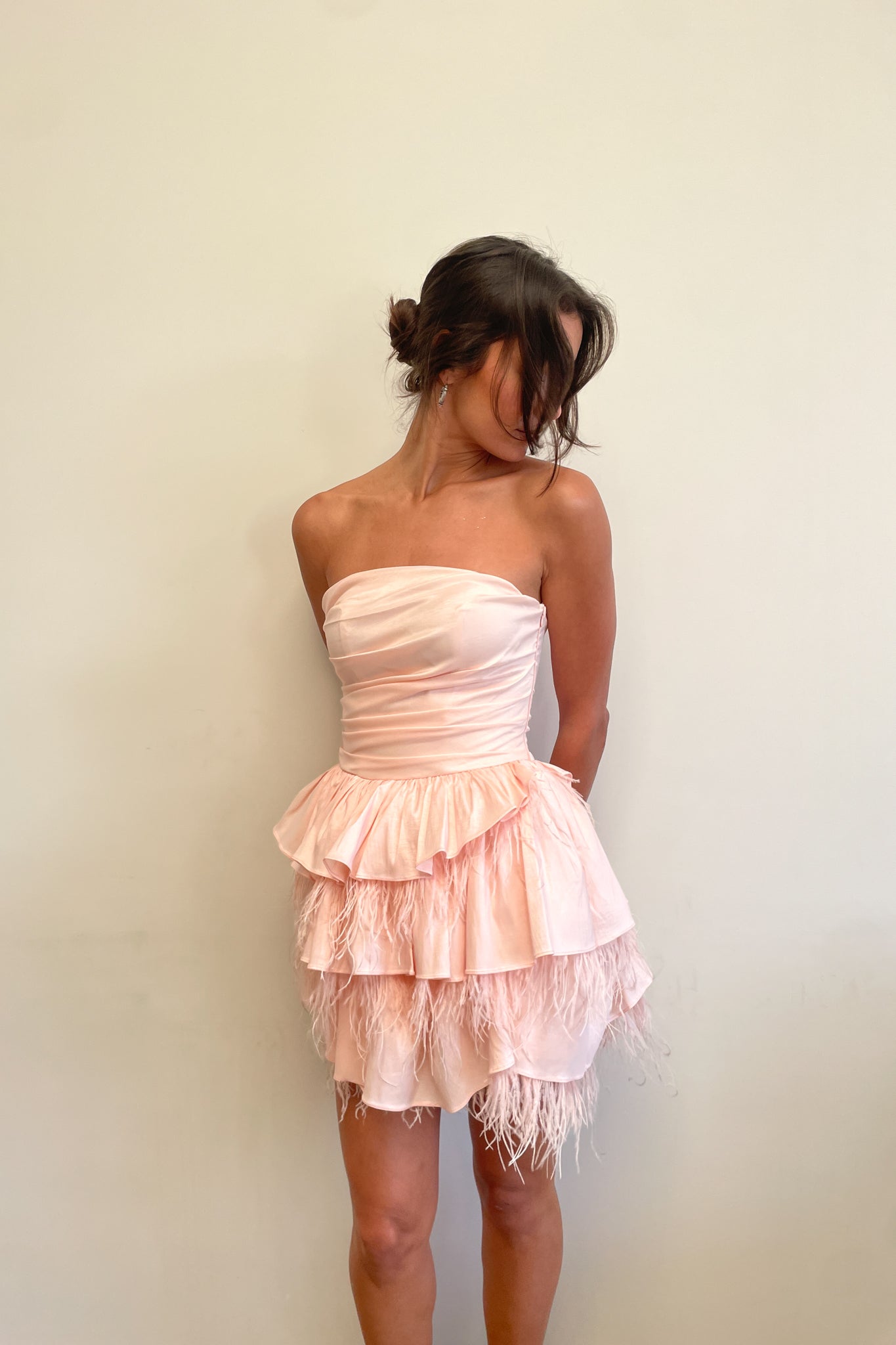 Mini ruffled dress in simon