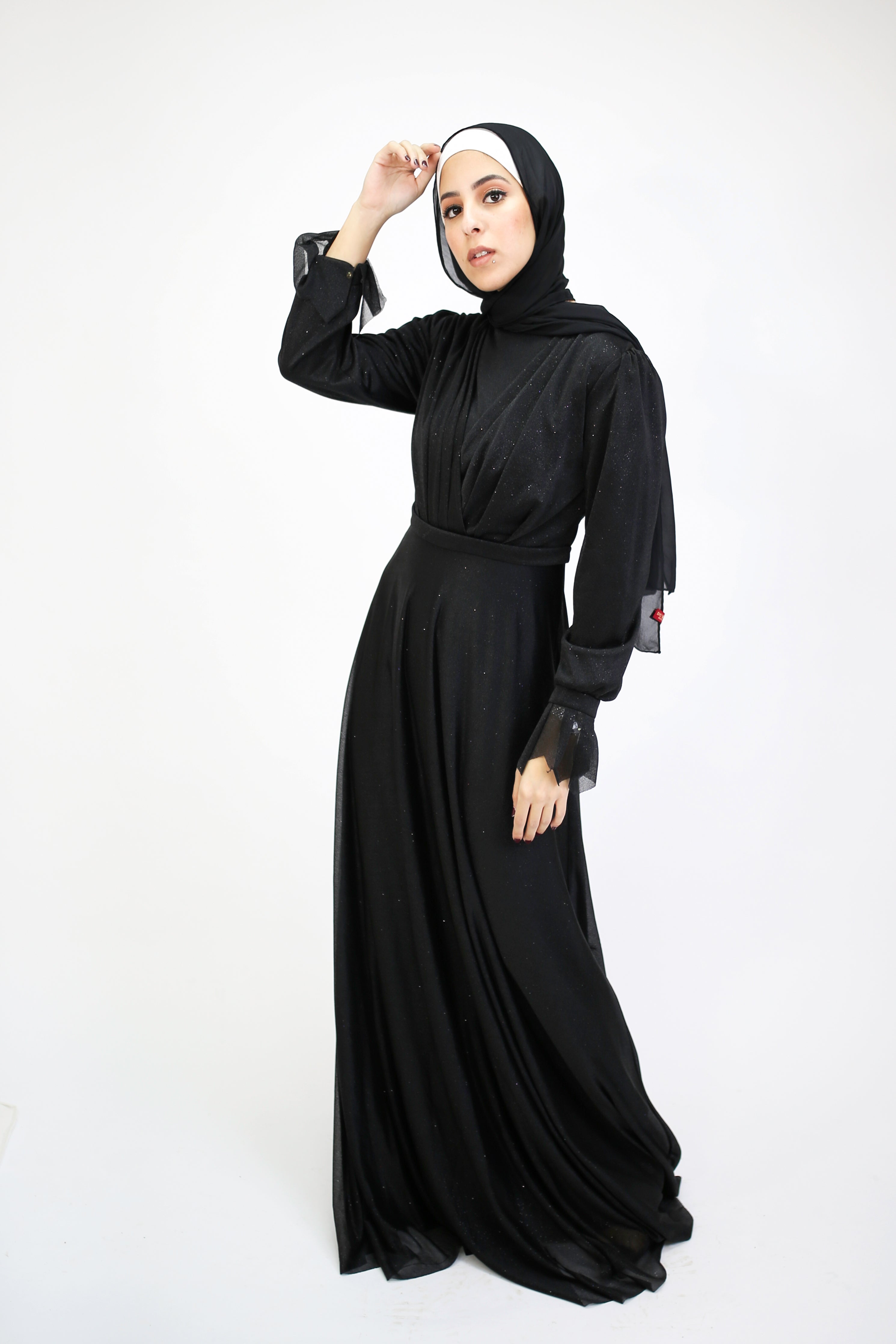 Tulle Long Dress in black