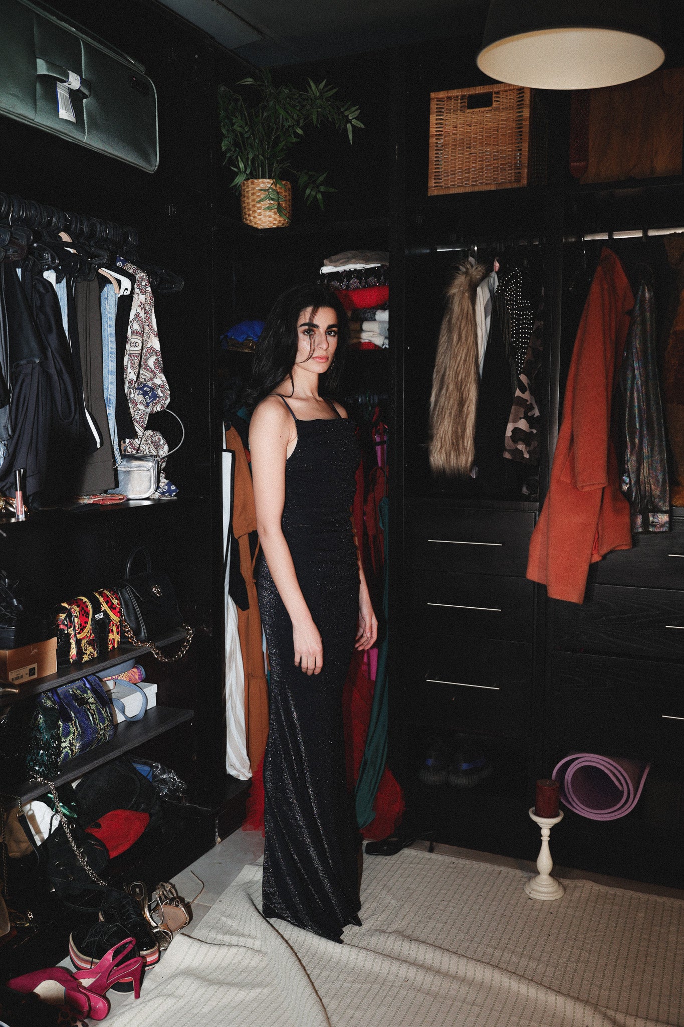 Strappy  long dress in navy