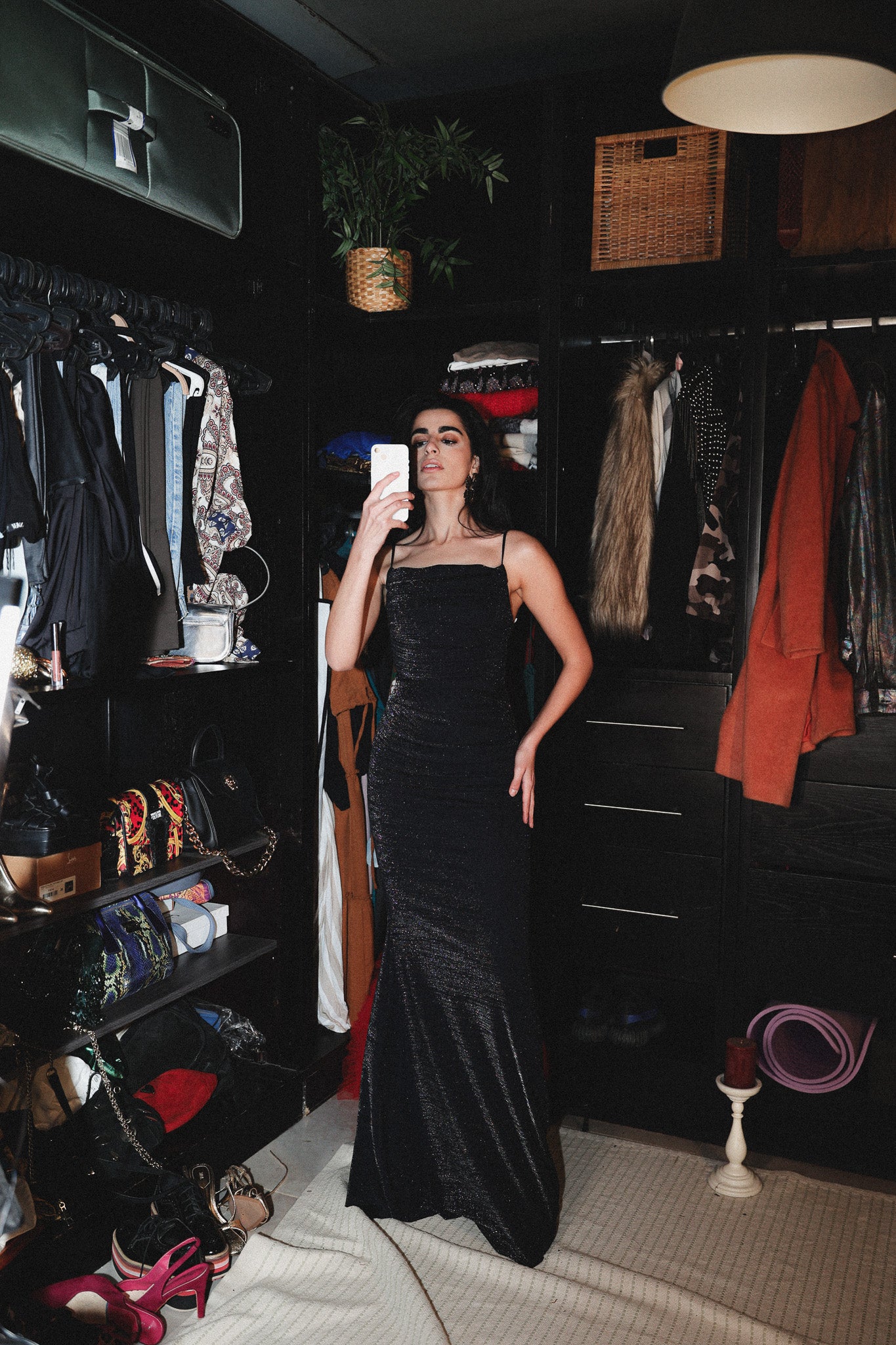 Strappy  long dress in navy