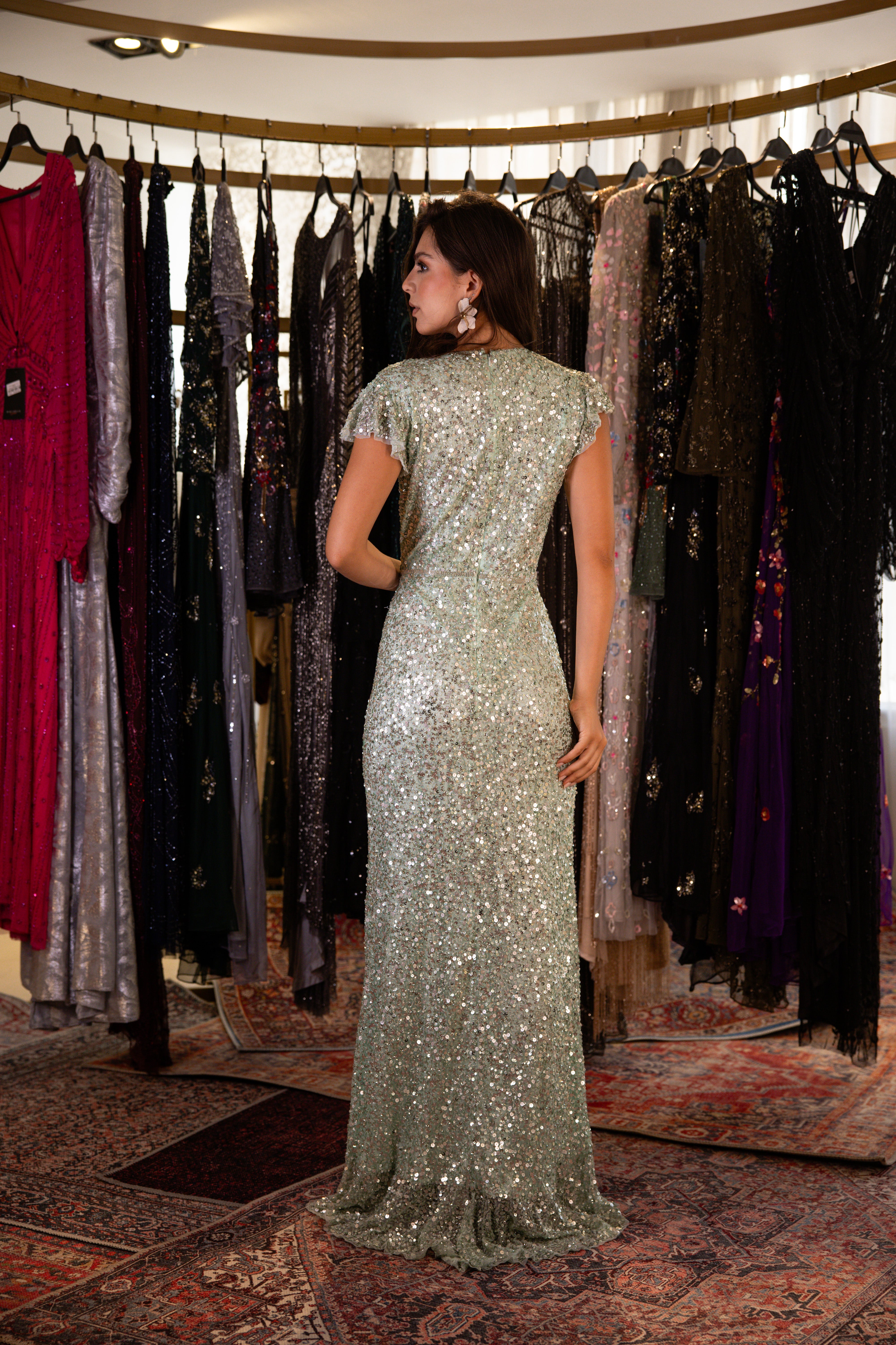 Payette envelope long dress in mint