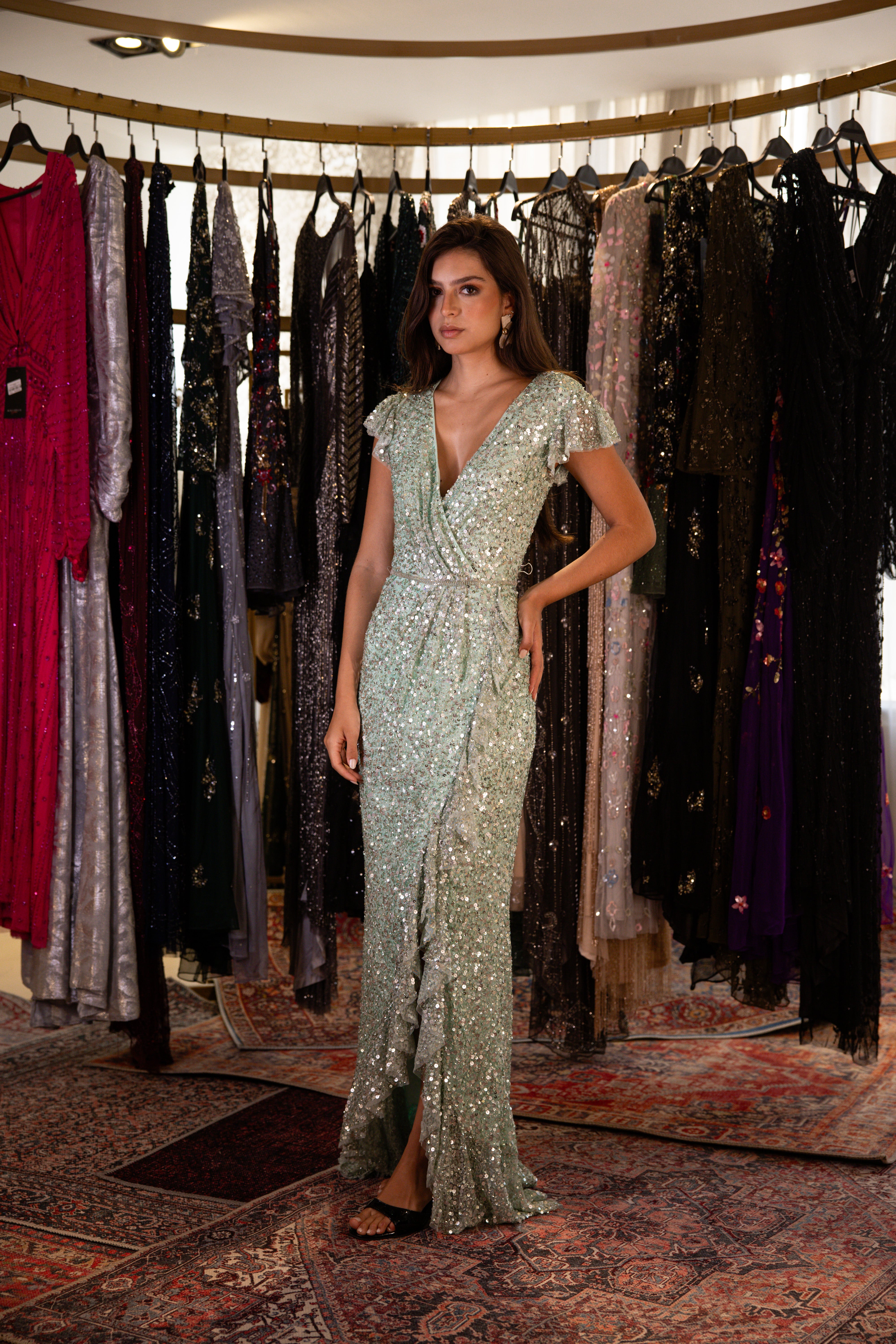 Payette envelope long dress in mint