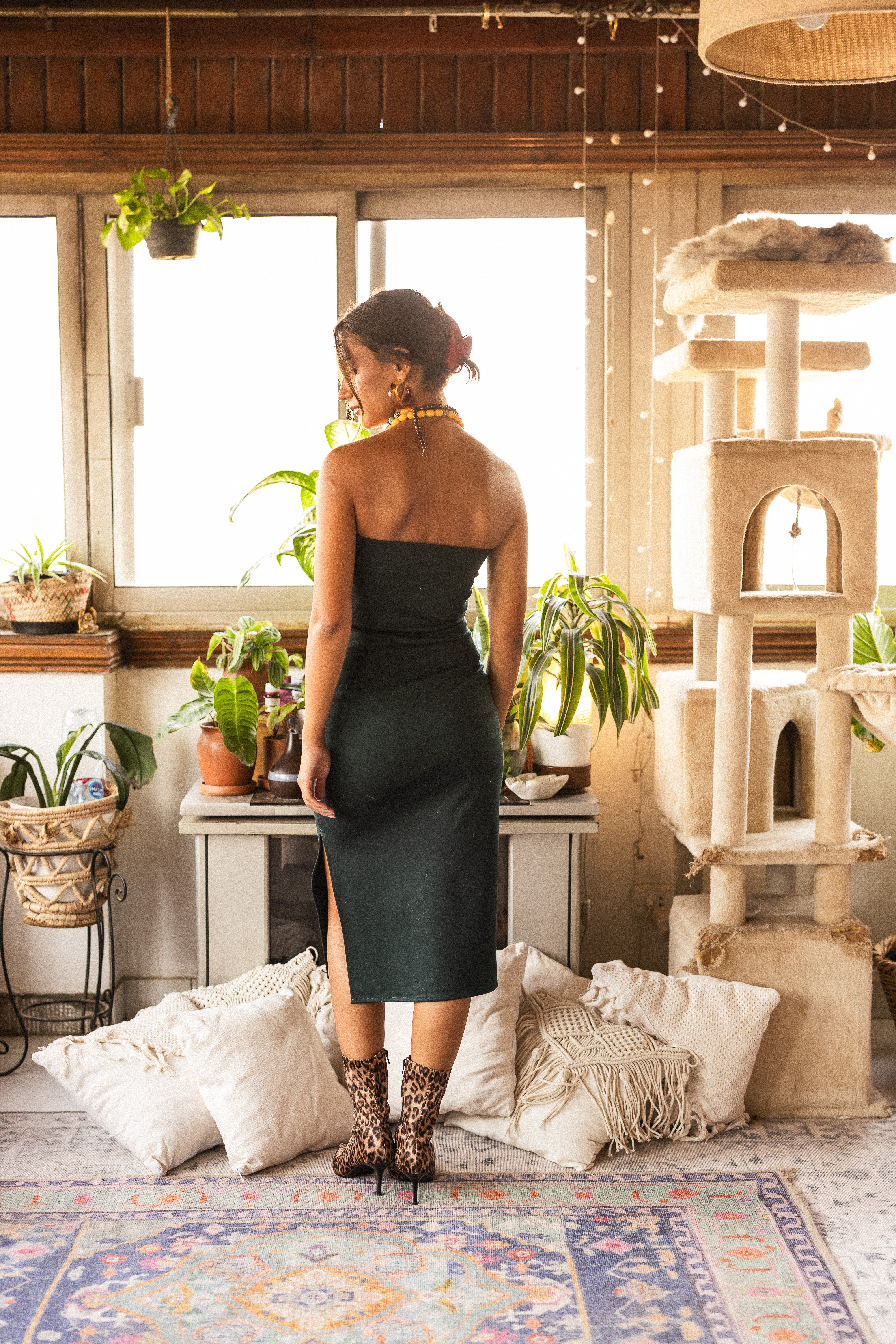 Look 5: Midi Tube Dress in Olive