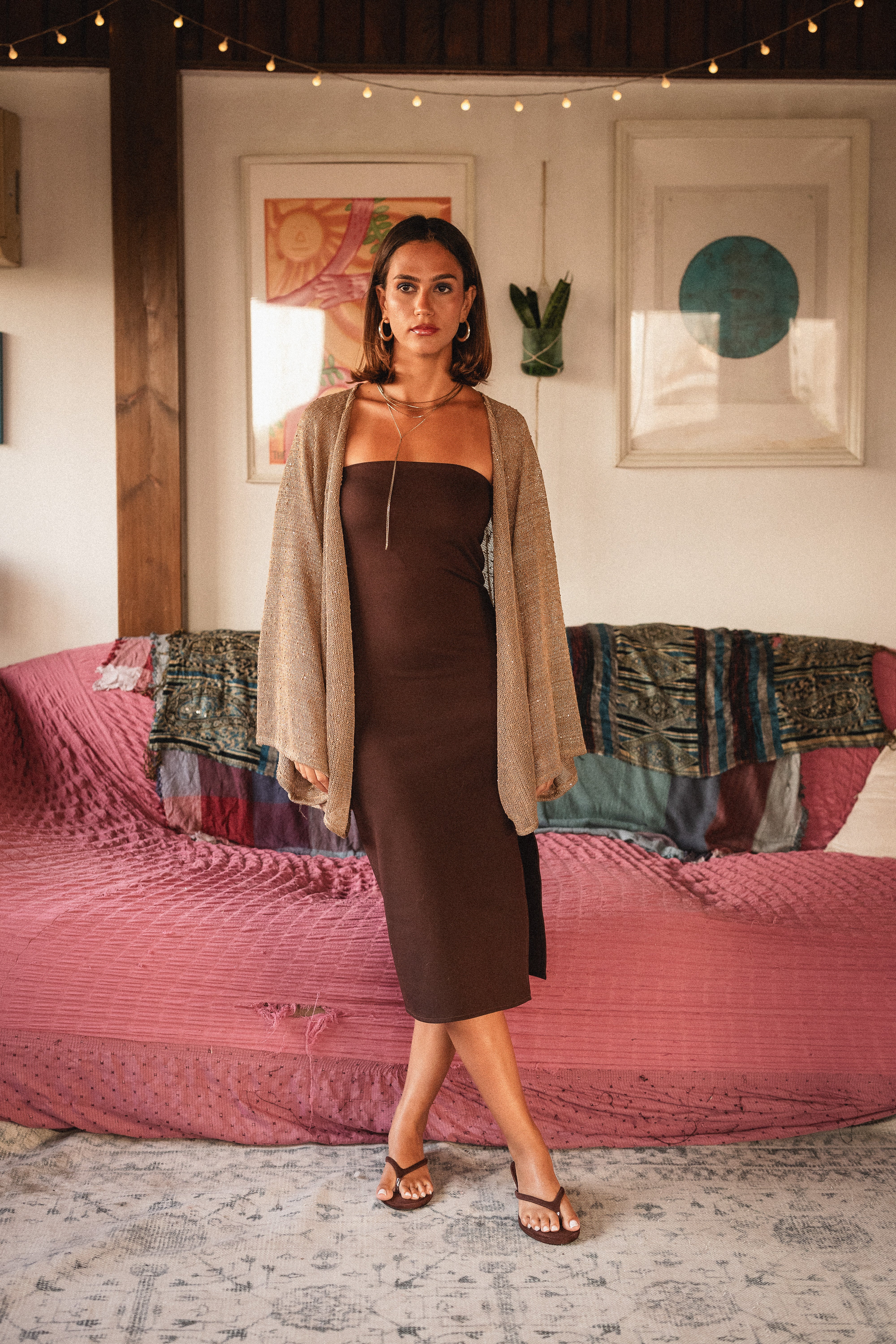 Look 6: Dark Gold oversized Bolero
