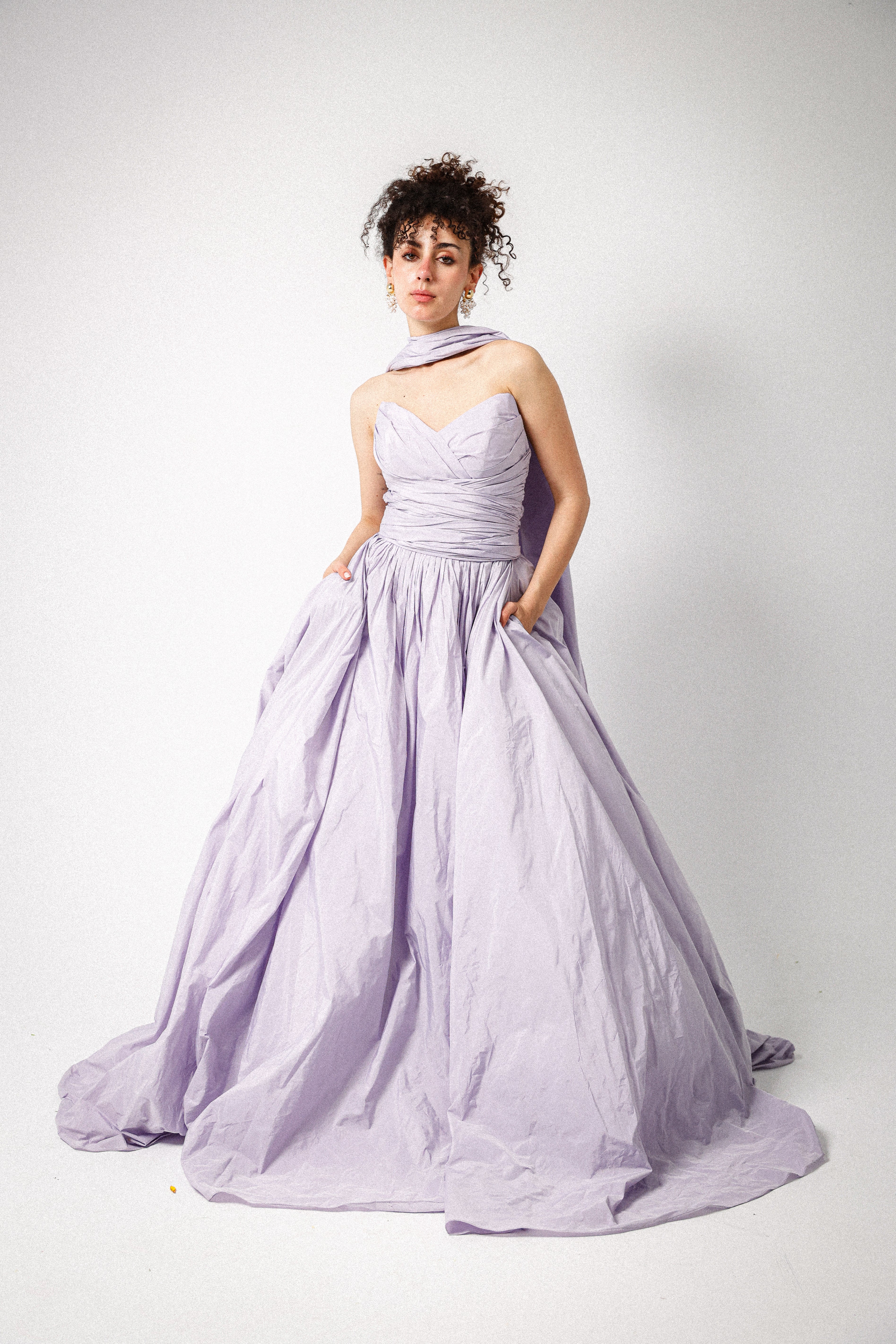 Puffy dress in lilac
