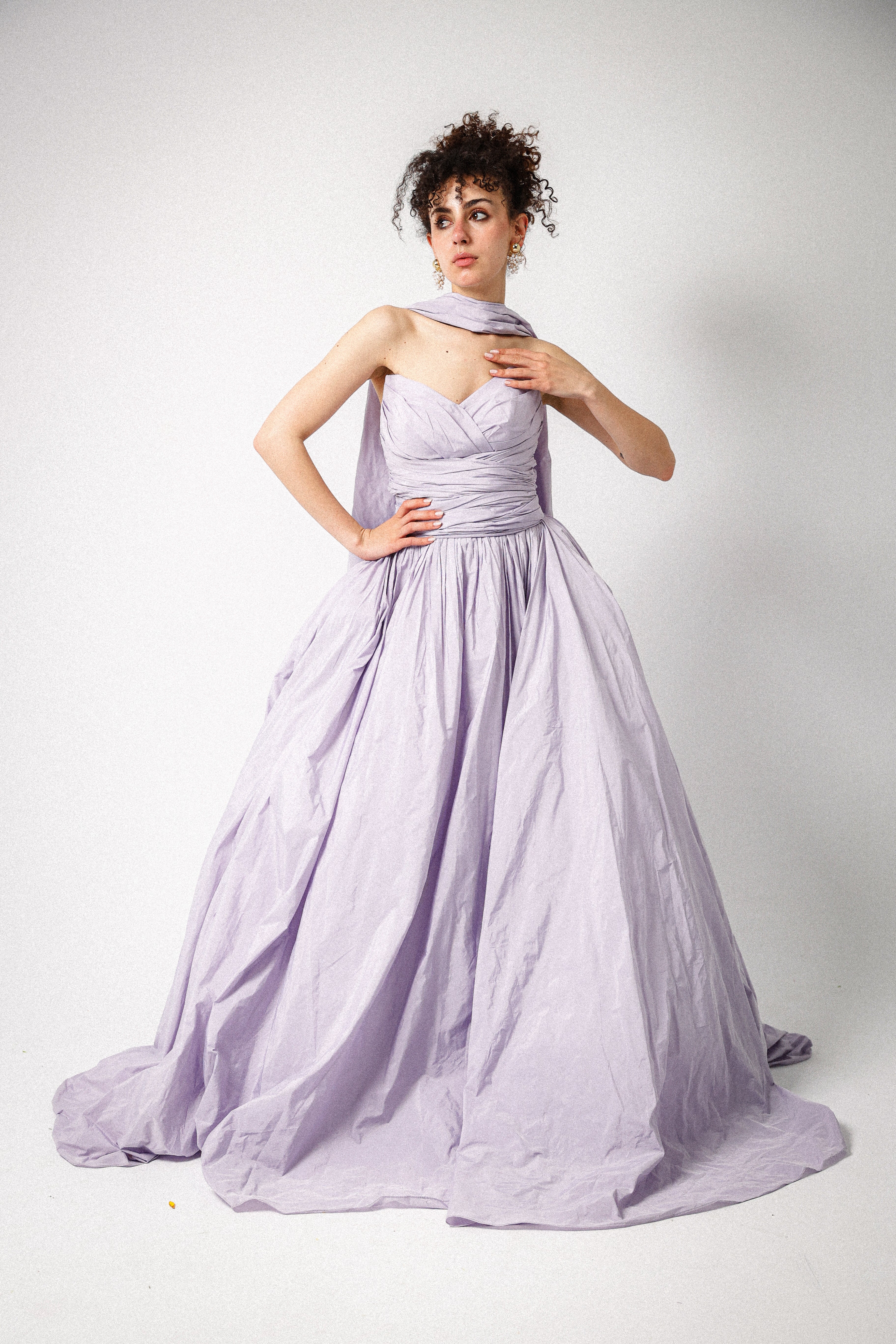 Puffy dress in lilac