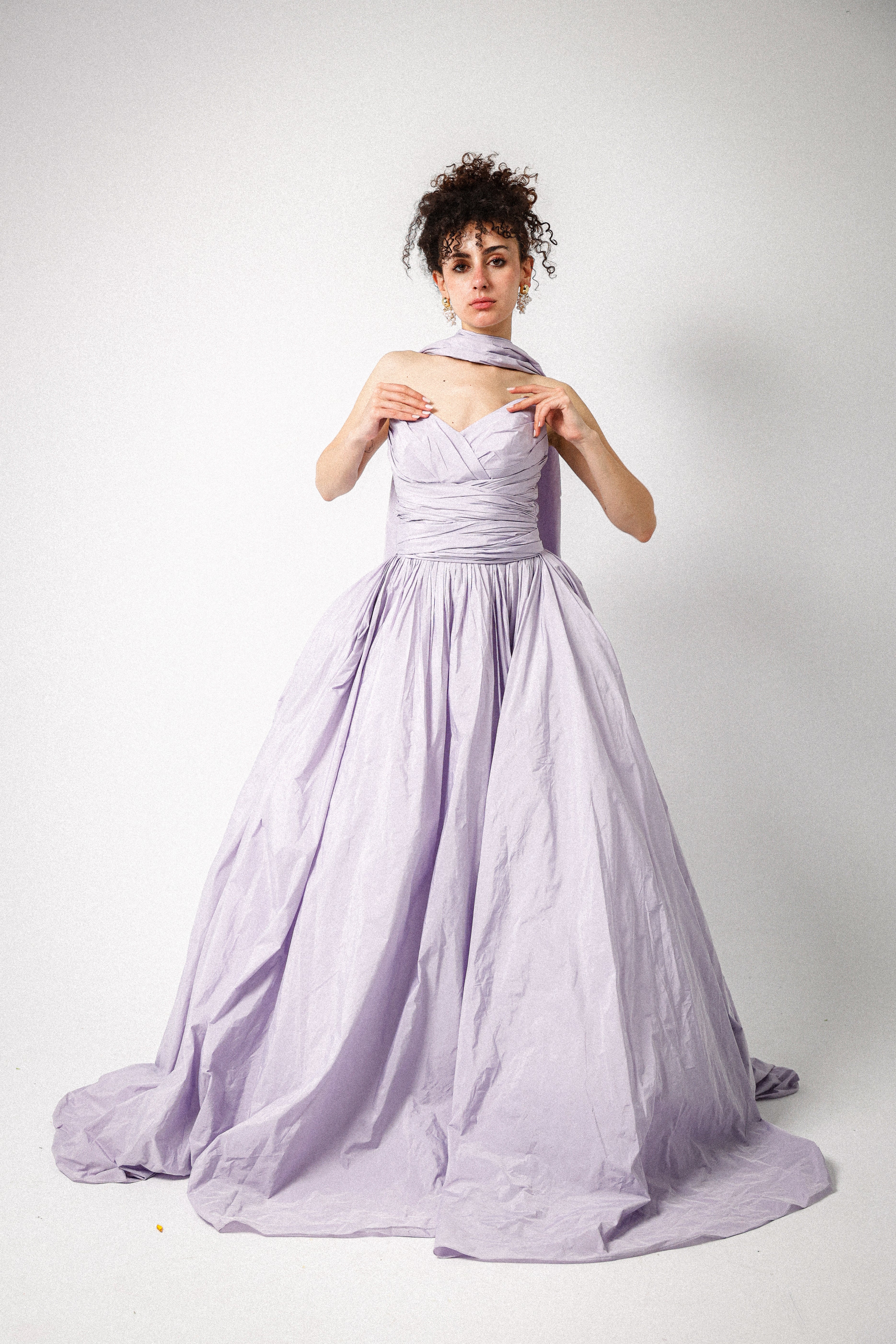 Puffy dress in lilac