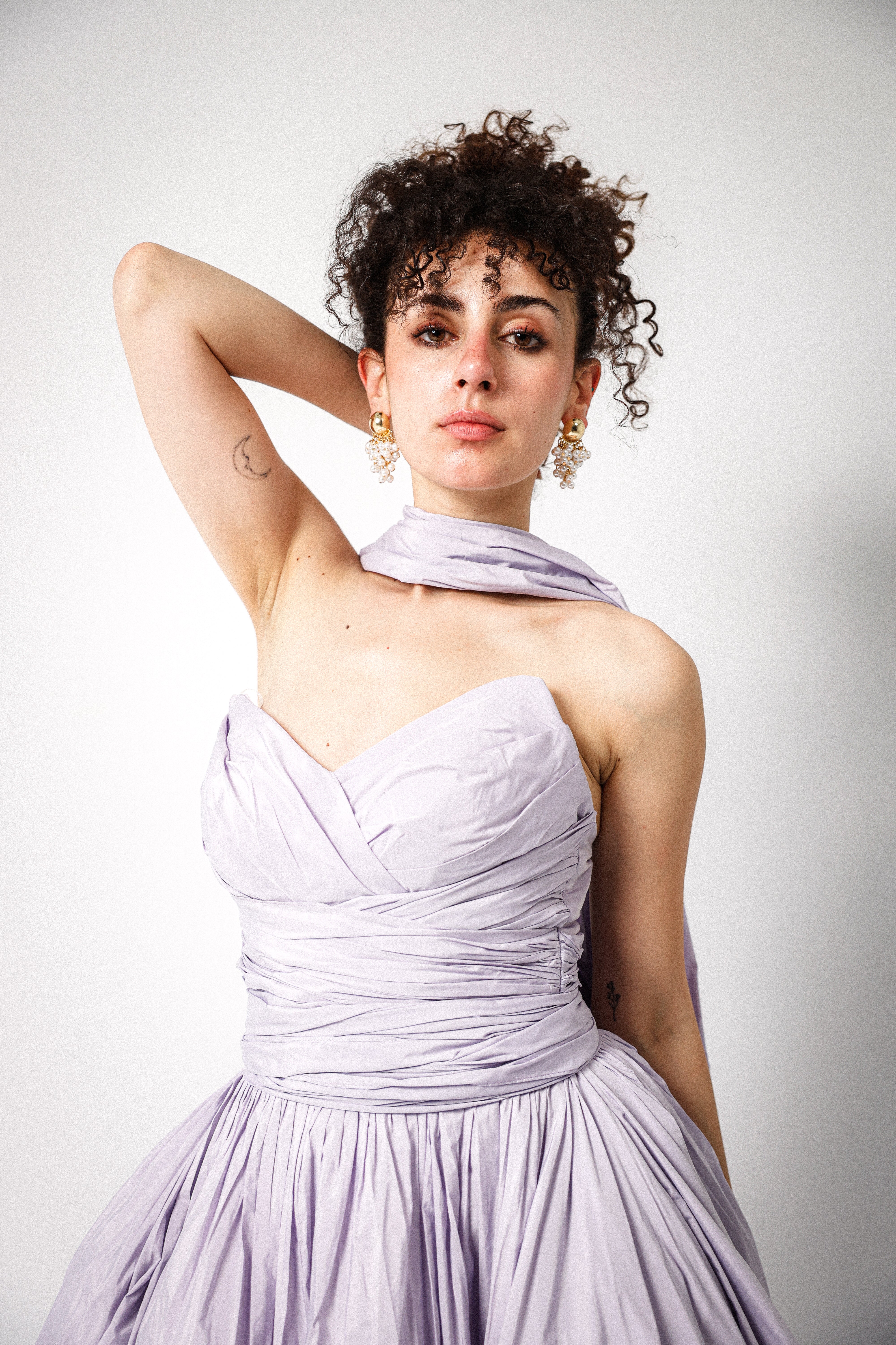 Puffy dress in lilac