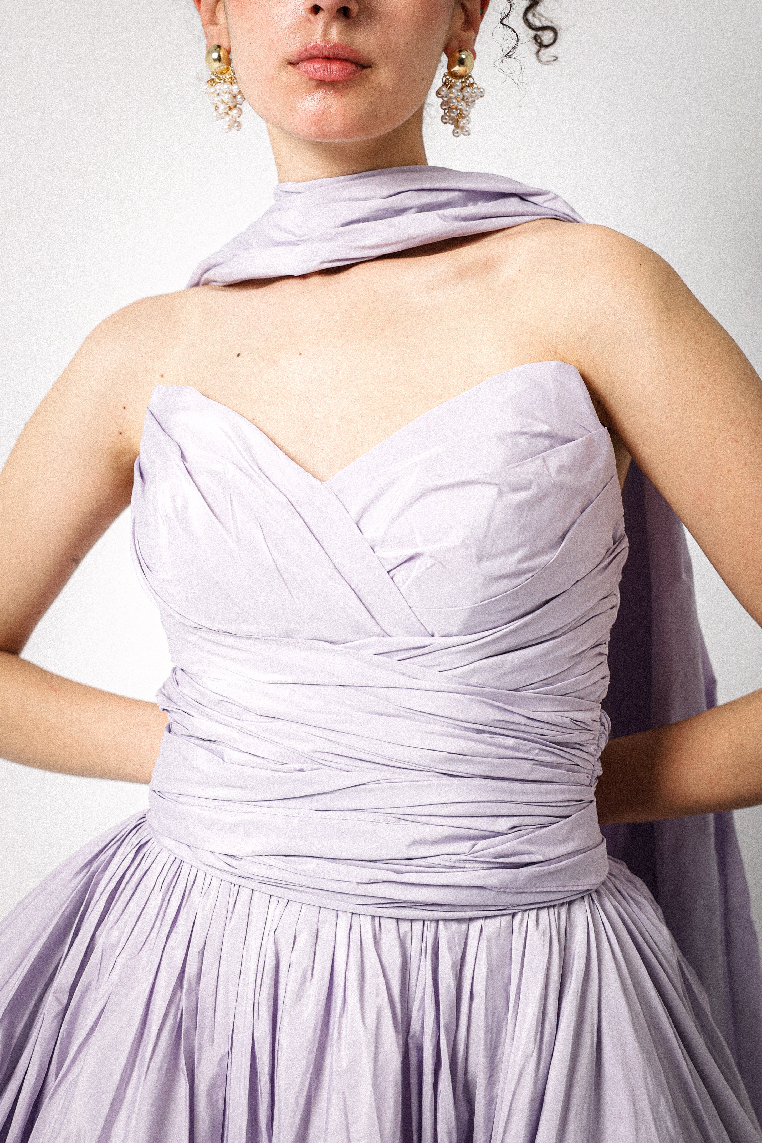 Puffy dress in lilac