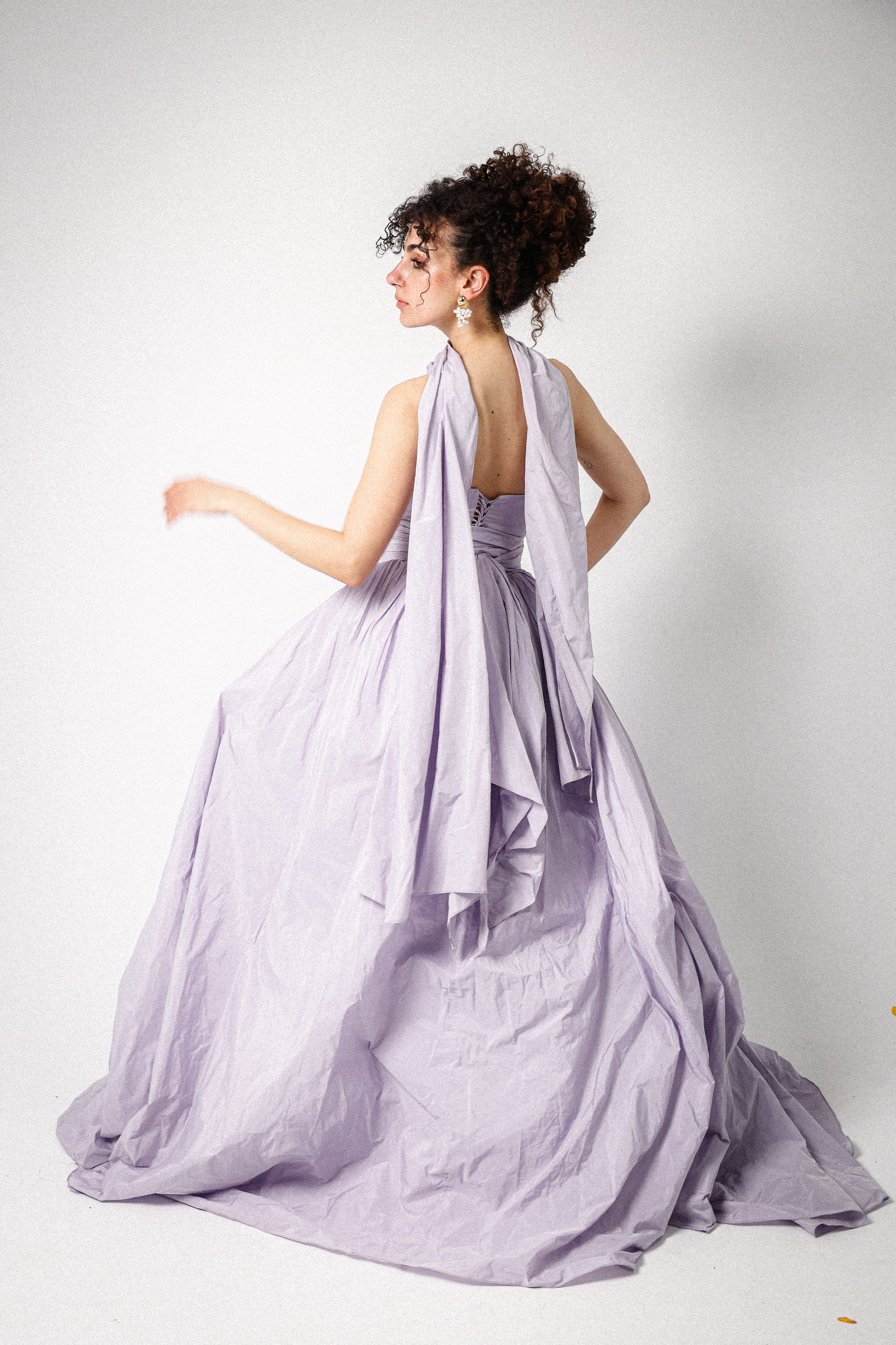 Puffy dress in lilac