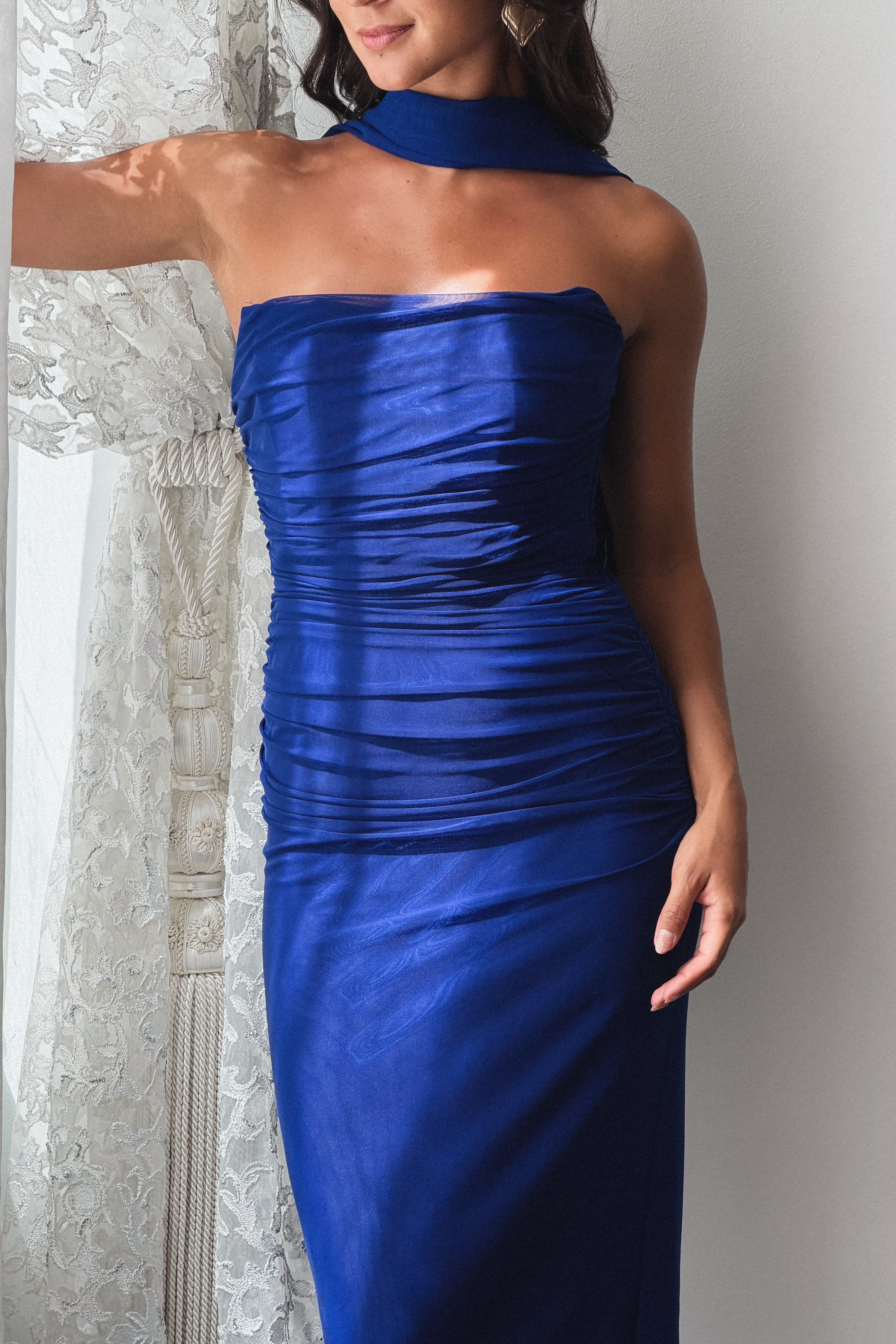 Tulle Midi Dress in Blue