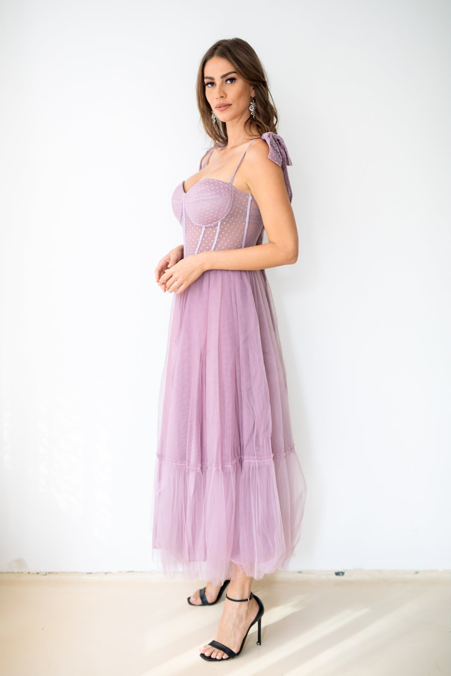 tulle Long dress in Purple