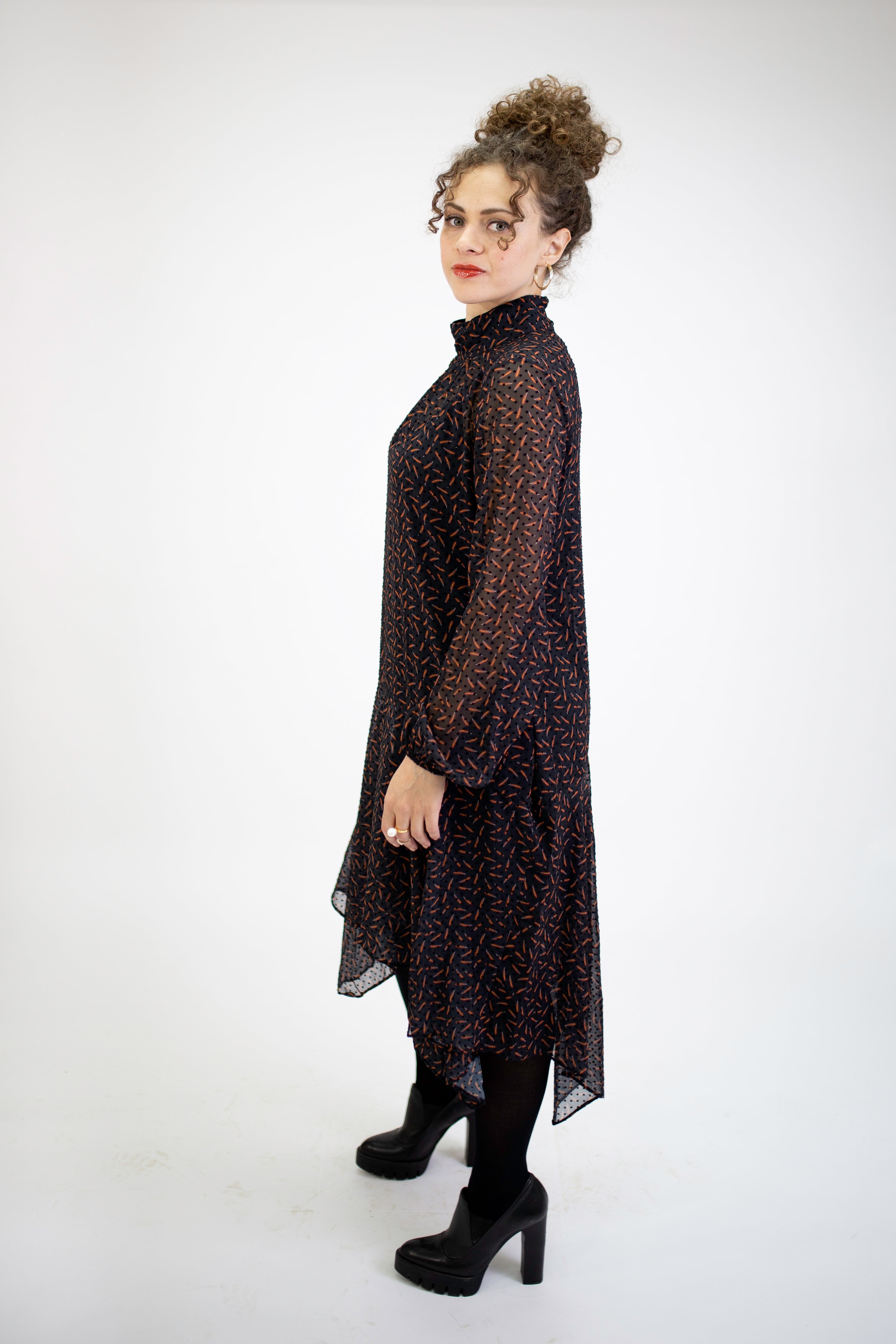 Chiffon Dress with sleeves