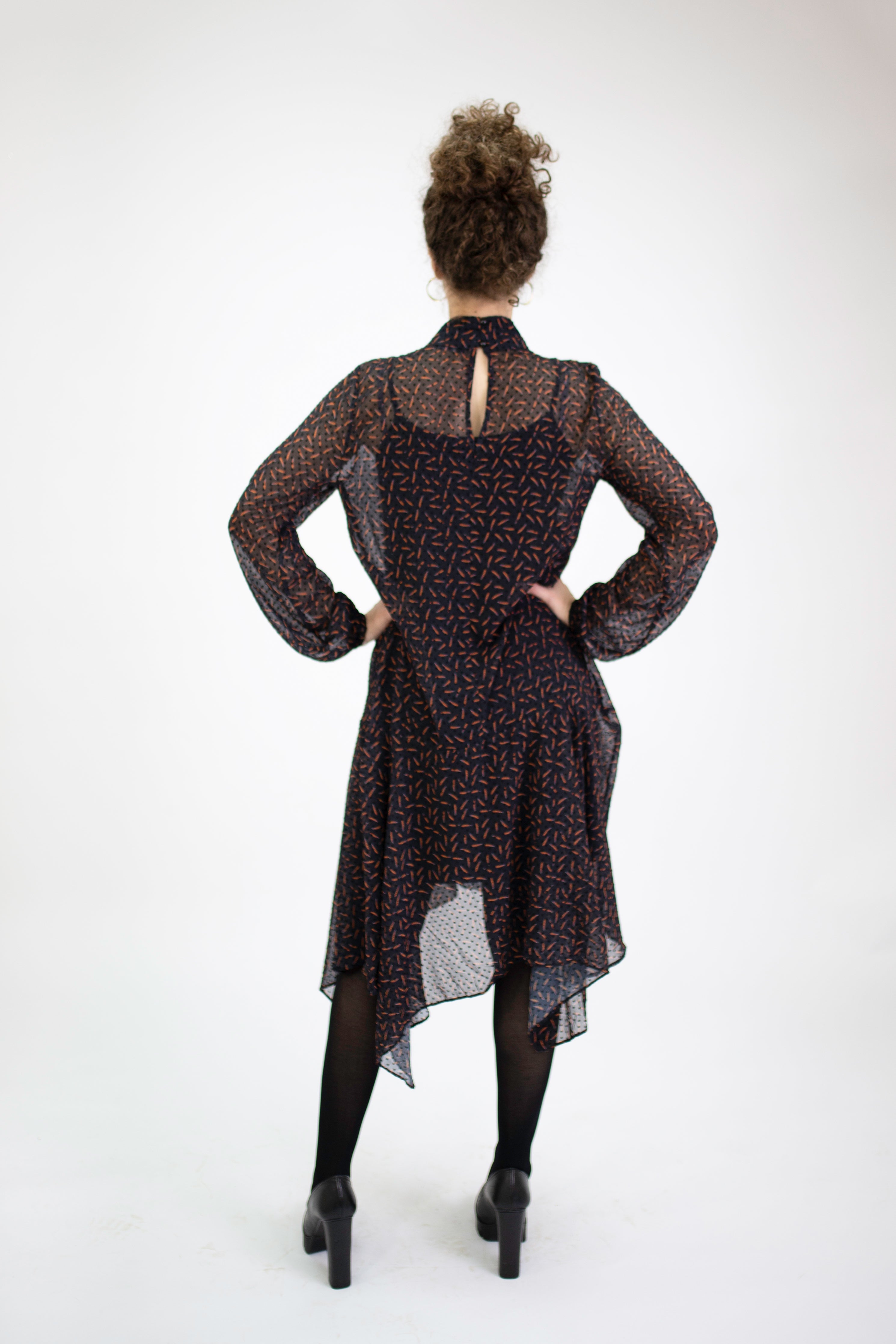 Chiffon Dress with sleeves