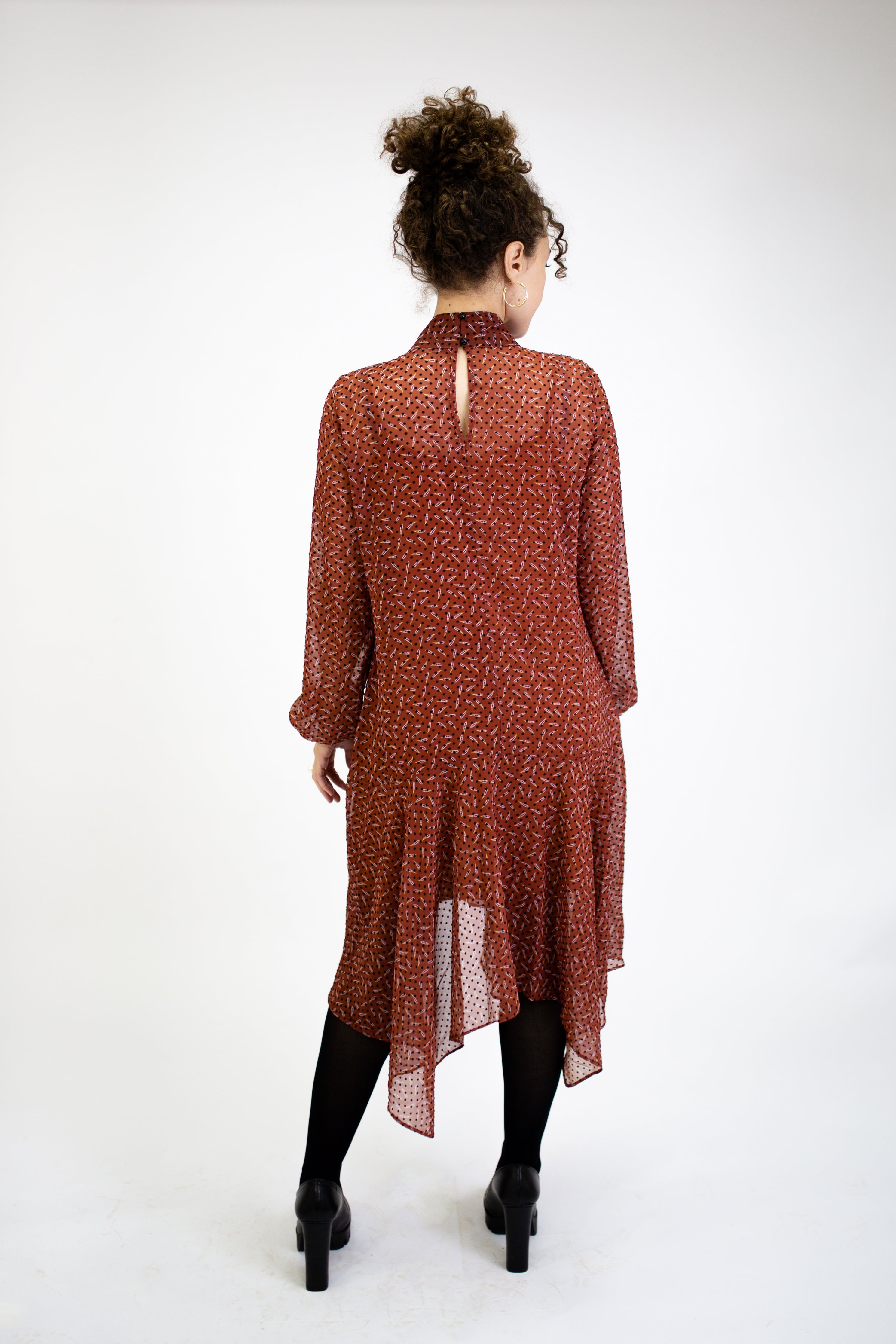 Chiffon Dress with sleeves