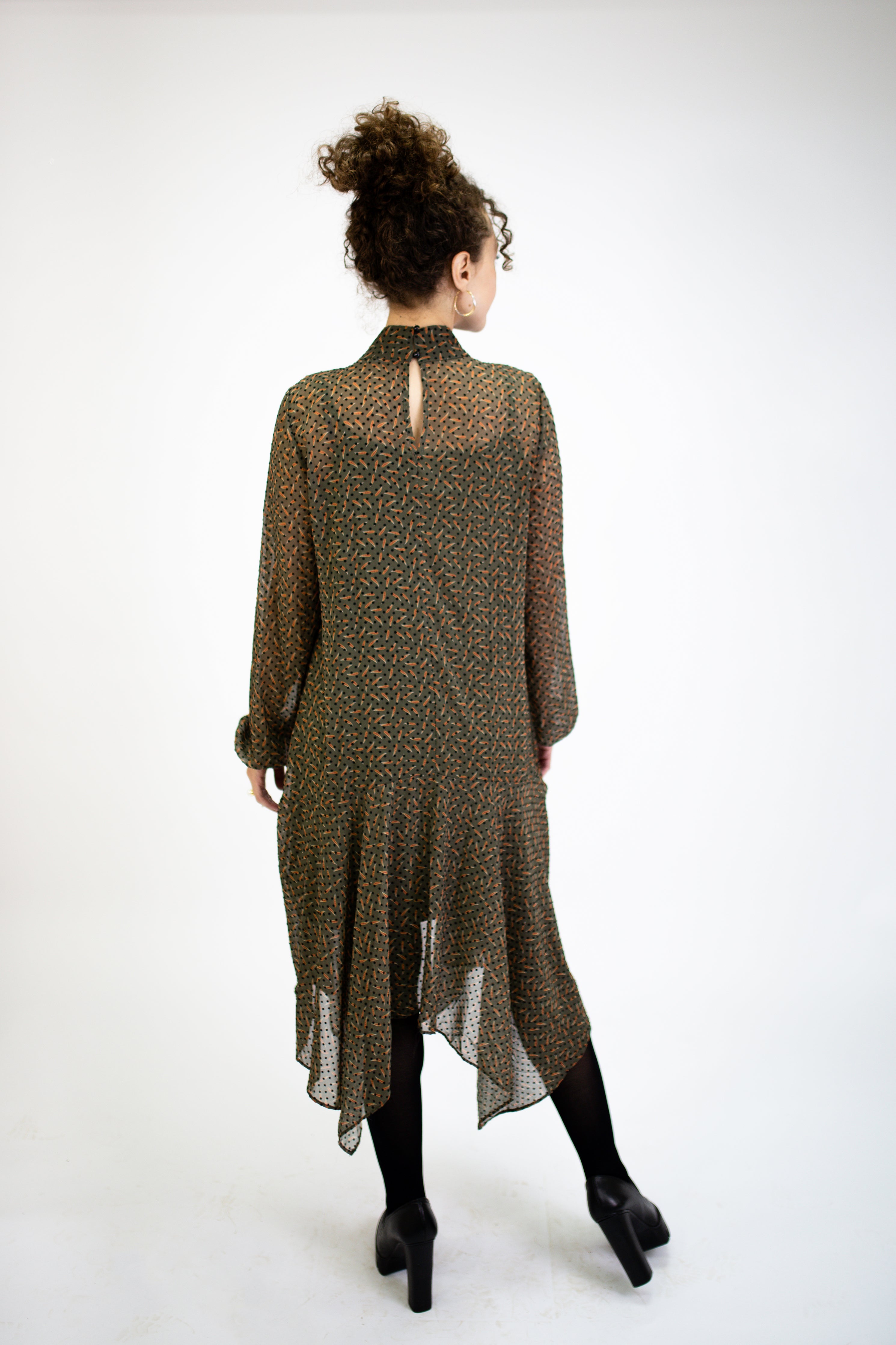 Chiffon Dress with sleeves