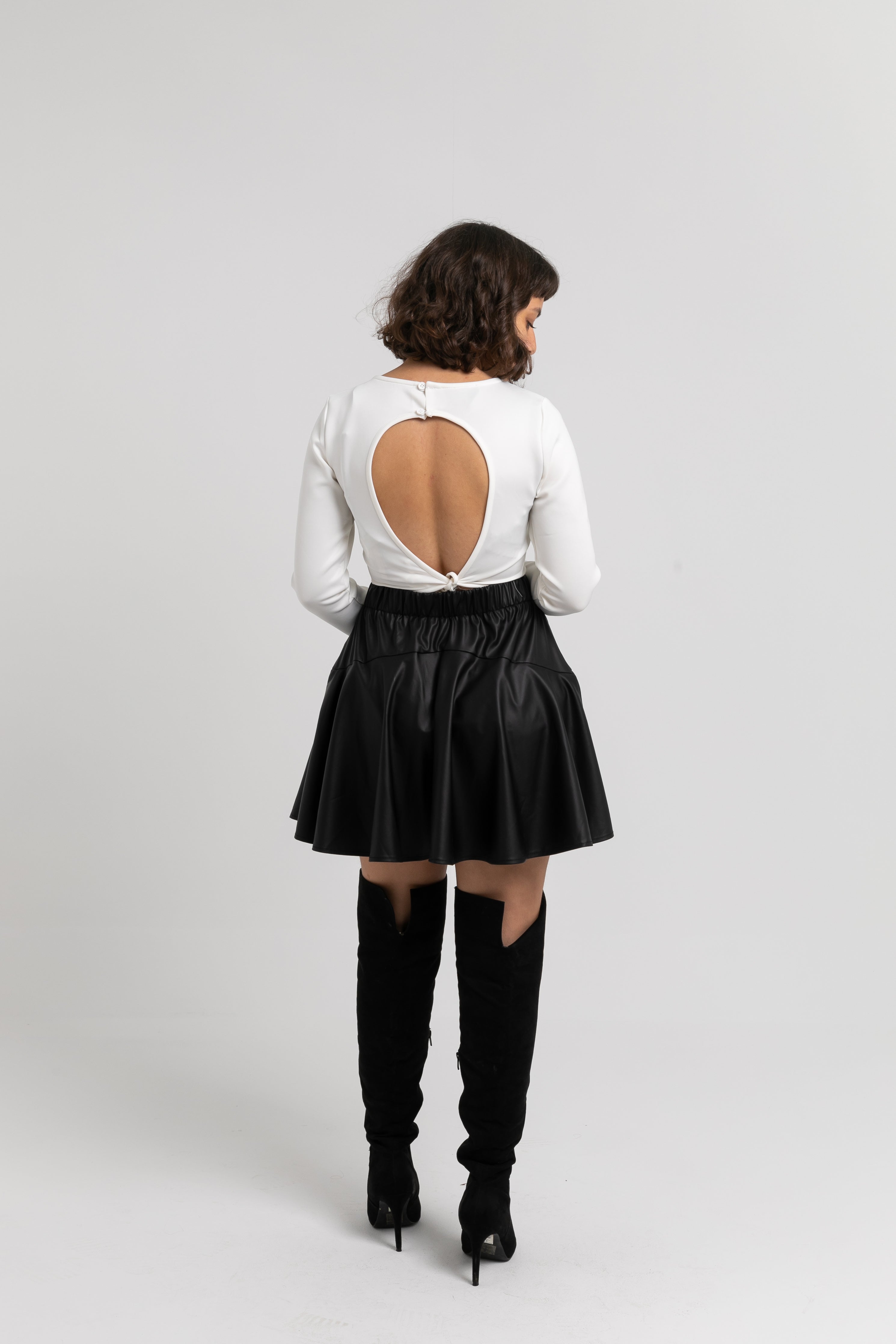 flared leather skirt